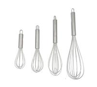 Juego de batidor de huevos de acero inoxidable de 4 piezas, mezclador manual para hornear doméstico de 6/8/10/12 pulgadas, varios tamaños opcionales, acero inoxidable 201 + 410