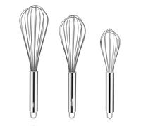 Juego de batidores de acero inoxidable de 8, 10 y 12 pulgadas, batidor de cocina, batidor de globos, batidor de alambre para cocinar, batir, mezclar, batir, agitar, paquete de 3