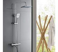 Juego de batidores de ducha termostáticos, cabezal de ducha de lluvia cuadrada 3 modos con bañera kits de ducha de bañera Aqiong