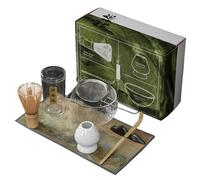 Juego de batidores Matcha 7 piezas/juego que incluye batidor y tazón Matcha, tamiz, soporte y paño de té, cuchara soporte para pala, Kit para amantes del té