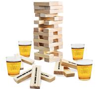 Juego de beber ArtCreativity Tumbling Tower Juego de beber con 4 vasos y 60 bloques de madera con desaf os Juegos de fiesta divertidos para la no
