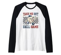 Juego de béisbol Retro con Texto en inglés Take Me out To The Ball Camiseta Manga Raglan