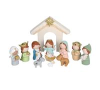 Juego de belén de Navidad, figuras religiosas, pesebre de Navidad, escena de belén para interiores, para niños, adultos, escritorio, mesa, estante, mantel, decoración del hogar, oficina, casa de campo