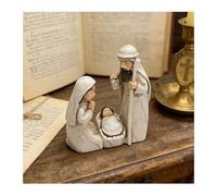 Juego de belén de Pascua, pintado a mano, de resina, escena de la natividad de Jesús, colección religiosa, juego de figuras religiosas de Navidad para vacaciones, Pascua, decoración de mesa interior