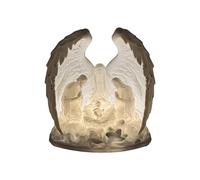 Juego de Belén Decoración navideña 3D con luces Sagrada Familia Jesucristo Estatuilla de mesa Unidad de producción de luz Compatible con el hogar Oficina Sala de estar Dormitorio Estudio Chimenea Mesa