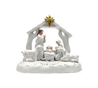Juego de belén para interiores, juego de figuras de pesebre de Jesús, figuras religiosas de resina de Navidad, estatua de la Sagrada Familia de Jesús, decoración del hogar