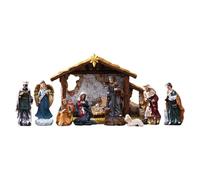 Juego de belén para niños, 12 Piezas, Resina de Nacimiento de Jesús, decoración de Estatua de Pesebre Cristiano católico, navideño para familias, Chimenea, hogar, exhibición de Navidad