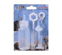 Juego de biberones de lactancia para perros con tetina de silicona y cepillo de limpieza para recién nacidos, animales pequeños, reutilizable y lavable