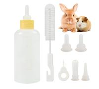 Juego de biberones para gatitos, biberones para lactancia materna, juego de biberones de 7 piezas para gatos, comedero para animales pequeños, tetina de alimentación para mascotas con biberón para cac