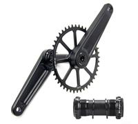 Juego de bielas de aleación de aluminio de 3 pernos con plato ancho estrecho 40T 48T y soporte inferior para ciclismo de carretera con longitud de eje ajustable y espacio libre (44T)