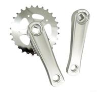 Juego de bielas de aluminio 28T con longitud de eje de 114 mm para soportes inferiores cónicos cuadrados utilizados en bicicletas clásicas de carretera y pista