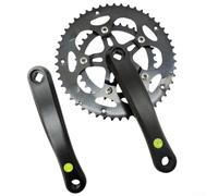 Juego de bielas de doble rueda de cadena 3450T 170 mm brazo cuadrado eje AL6061 aluminio desmontable plato negro para bicicletas eléctricas plegables de carretera de 8 velocidades 9 velocidades