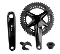 Juego de bielas para bicicleta de carretera 34T 50T doble plato de 170 mm AL6061 aluminio 130 mm 24 mm eje hueco compatible con cadenas de transmisión de 9 10 11 12 velocidades (34/50T con BB)