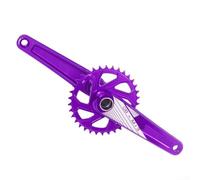 Juego de bielas para bicicleta de carretera con interfaz de 3 pernos 34T estrecho y ancho y soporte inferior de 68 mm para configuración de múltiples velocidades (morado)
