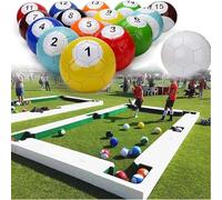 Juego De Billar De Fútbol Inflable De 16 Piezas con Bolas De Billar De Cuero, Juego De Billar De Fútbol Snooker, Juego De Mesa para Entretenimiento En El Patio Trasero Y Habitaciones Al Aire Lib 18cm