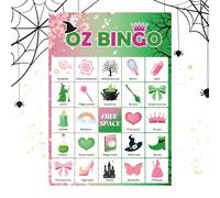 Juego de Bingo,Accesorios de Juego de Sociedad Halloween - Tarjetas Portátil para Principiantes Cumpleaños Viaje Familia Eventos Regalo