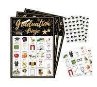 Juego de bingo de clase graduada: 24 tarjetas de graduado para jugadores, marcas de precios personalizables, registros de llamadas fáciles de imprimir | Familia, amigos, compañeros de clase, escuela
