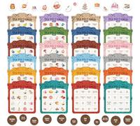 Juego de Bingo de Fiesta de Té, 12 Tableros de Bingo Bilingües en Inglés y Español, Juego de Bingo para 12 Jugadores, para Adolescentes, Adultos, Familias o Actividades con Amigos