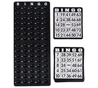 Juego de Bingo de Lujo de 8 Pulgadas con Tarjetas con Letras Grandes Fáciles de Leer para Entretenimiento Familiar, Negro (Black)