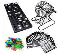 Juego de Bingo Deluxe - Jaula, Tablero Principal, 18 Tarjetas , 75 Bolas de Llamado y Fichas - Ideal para Grupos Grandes y Fiestas