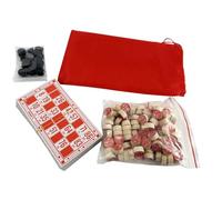 Juego de Bingo para Adultos, Juguetes interactivos de Madera Vintage, Juego de ajedrez con Tarjeta de impresión Grande para niños, Familia, Amigos. (Rojo)