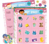 Juego de Bingo para Baby Shower, Cartas de Bingo para Bebés Bilingües para Fiesta de Revelación de Género, Baby Shower, Favores de Juegos, Suministros, Decoraciones para Adultos
