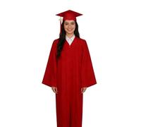 Juego de Birrete y Toga de Graduación - Acabado Mate Unisex con Cremallera Invisible | Atuéndo Académico Completo para Grado de Licenciatura en Universidad y Colegio | Incluye Gorra & Bòrla para Adult