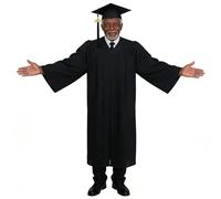 Juego de Birrete y Toga de Graduación - Acabado Mate Unisex con Cremallera Invisible | Atuéndo Académico Completo para Grado de Licenciatura en Universidad y Colegio | Incluye Gorra & Bòrla para Adult