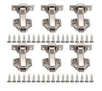 Juego de bisagras A2202C de curva grande chapadas hidráulicas de 2 etapas para oficina, amortiguación fuerte y tornillo ajustable, material, 6 bisagras con 36 tornillos