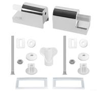 Juego de bisagras cromadas para asiento de inodoro, accesorios de metal de cierre suave para asientos de ABS, kit de repuesto fácil de instalar
