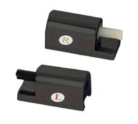 Juego de bisagras de inodoro de cierre suave de repuesto para asiento de inodoro, bisagras silenciosas y duraderas de ABS en negro, diseño compacto de 2.7 x 0.5 pulgadas con junta de montaje