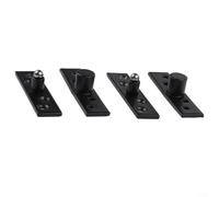 Juego de bisagras superiores inferiores giratorias de 360 grados de acero inoxidable para puertas de madera, muebles y estanterías con rodamientos de bolas (negro)