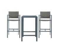 Juego de bistró avise 1 mesa de bar con 2 taburetes altos - antracita/gris oscuro [casa.pro]