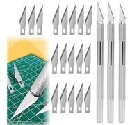 Juego de bisturí, con 3 Tranchiermesser y 18 hojas, Cuchillo para trinchar, cuchillo para manualidades, juego de cuchillos para manualidades con bisturí