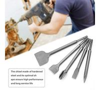 Juego de Bits de Cincel de Martillo de 5 Tipos Diferentes, Cinceles de Acero Endurecido para Trabajos de Mampostería, para Contratistas/constructores