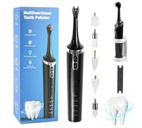 Juego de blanqueamiento dental, pulidor eléctrico con 5 modos para limpieza de dientes y blanqueamiento de dientes, juego de blanqueamiento dental con soporte para cepillo de dientes eléctrico, pared