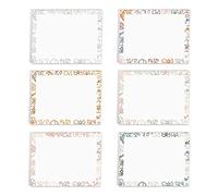 Juego de bloc de notas adhesivas con borde floral decorativo, 4 x 3 pulgadas, notas adhesivas botánicas, 50 hojas por bloc, juego de 6 diseños florales, fabricado en Estados Unidos