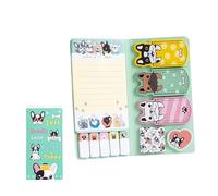 Juego de blocs de notas y etiquetas de notas de dibujos animados, hoja de notas adhesiva para diario y planificador, oficinas, escuela, organización del hogar, juego de discos de dibujos animados