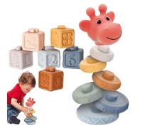 Juego de bloques apilando, apilando bloques para niños,Bloques de apilamiento coloridos en de animal | Construcción de mesa Juego de mesa de aprendizaje educativo multifuncional para al aire libre,