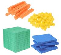 Juego De Bloques De Base Diez, Manipulador De Matemáticas para Aprender a Enseñar a Los Niños Conceptos De Volumen, Posicional Y Números para Contar Matemáticas Temprano