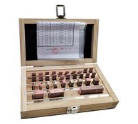 Juego de bloques de calibre de acero de 32 piezas con caja de madera y hoja de inspección para uso de calibrador de altura y calibrador de bloque de acero, calibración de micrómetro, calibración de