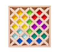 Juego de bloques de construcción arcoíris para niños - Juguetes educativos de construcción coloridos aprendizaje temprano, geometría STEM Actividades de bloques de pila | niños niñas Casa Viajes
