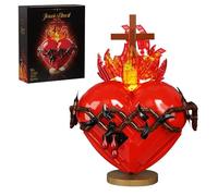 Juego de bloques de construcción de corazón sagrado de Jesús, modelo de construcción de corazón sagrado, compatible con decoración de juguete Lego Jesús para sala de oración, cristiano, religioso