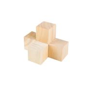 Juego de bloques de construcción DIY, 1 cm, 1,5 cm, 2 cm, 2,5 cm, 3 cm, construcción abierta, cubos de madera natural sin terminar, 10 piezas(3.5x3.5x3.5cm)