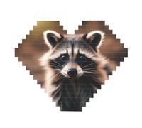 Juego de bloques de construcción en forma de corazón con diseño de mapache para decoración del hogar, 82 piezas