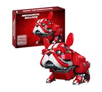 Juego de bloques de construcción mecánicos para perros franceses, kit de modelo de perro robot