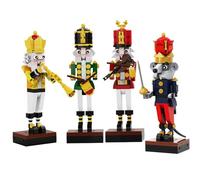 Juego de bloques de construcción navideños 4pcs Los conjuntos de construcción de juguetes de plástico incluyen trompetista, baterista, violinista, director de decoraciones navideñas de Cascanueces pa