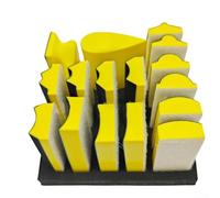 Juego de bloques de lijado manual de espuma de 16 piezas, formas cóncavas convexas, hojas de grano 40, óxido de aluminio, uso en seco y húmedo, para carrocería de automóviles, carpintería
