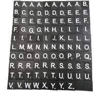 Juego de bloques educativos de madera con letras blancas y azulejos negros para el desarrollo de la primera infancia, actividad de vinculación familiar, educación de la primera infancia