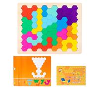 Juego de Bloques,Juguete Interactivo de Madera para Ciencias Tecnología Ingeniería Y Matemáticas, Tangram Y Puzzle - para El, Adolescentes Y